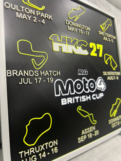 HKC27 2026 Moto4 3D Printed Calendar