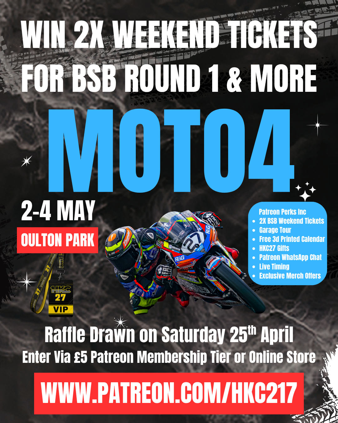 Oulton Park Raffle Draw to Win 2x Weekend Tickets